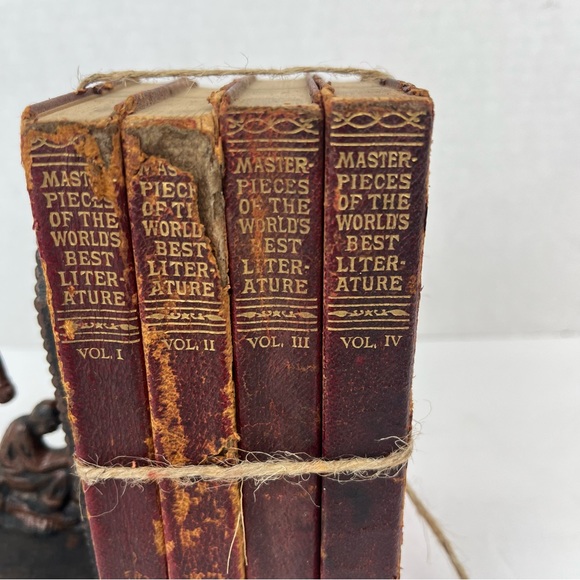 Vintage-decor bundle of 4”X6” red cloth covered books - Picture 2 of 10